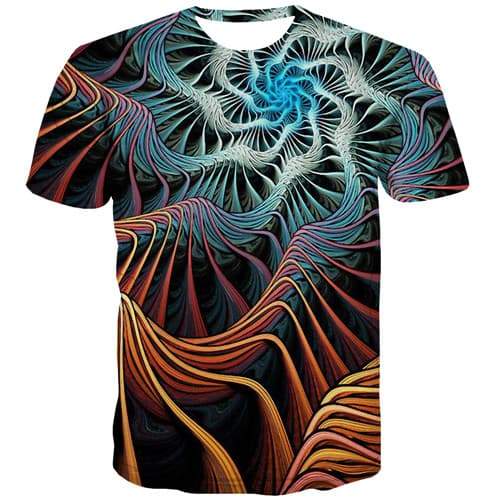 Psychedelic T shirts Men Dizziness Tshirts Casual Lightning T-shirts 3d Punk T-shirts Graphic Gothic Tshirts Novelty - KYKU