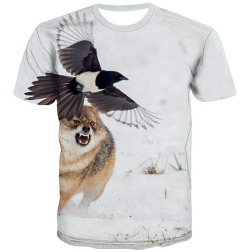Bear T-shirt Men Eagle T-shirts 3d Animal Tshirt Printed Funny Tshirts Novelty Leisure Tshirts Cool Short Sleeve Hip hop Unisex - KYKU