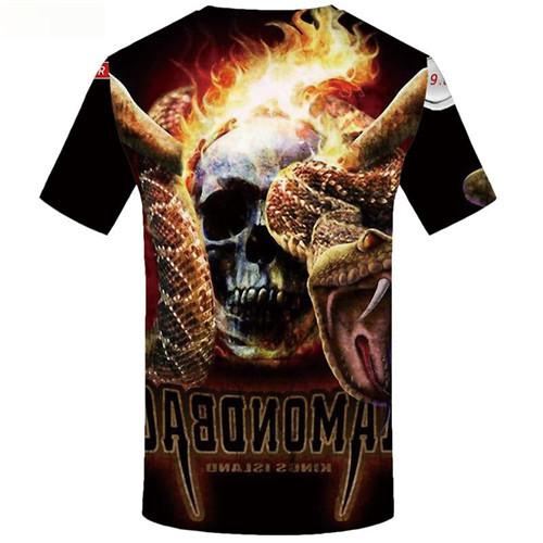 
Skull T-shirt Men Flame Tshirt Anime Snake Tshirts Casual Animal T-shirts Graphic Gothic Shirt Print Short Sleeve T shirts
                