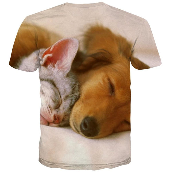 
tshirt animal docile pets 3D tshirt cat and dog men art costume Cool
                