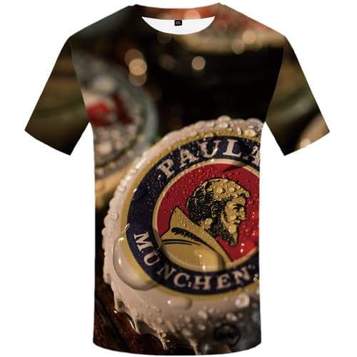 Beer T-shirt Men Metal Tshirts Cool Water T shirts Funny Harajuku T-shirts Graphic Fantasy Tshirts Casual Short Sleeve Hip hop - KYKU