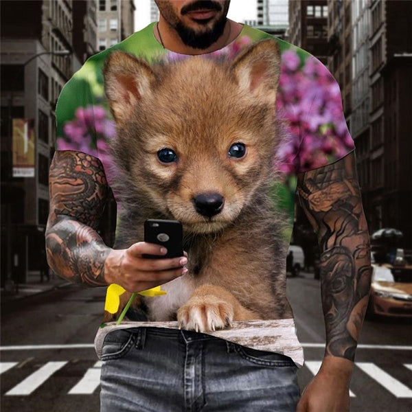 
dog shirts Casual shirt 3D Puppy Cute animal male Casual art costume big Smart dogs
                