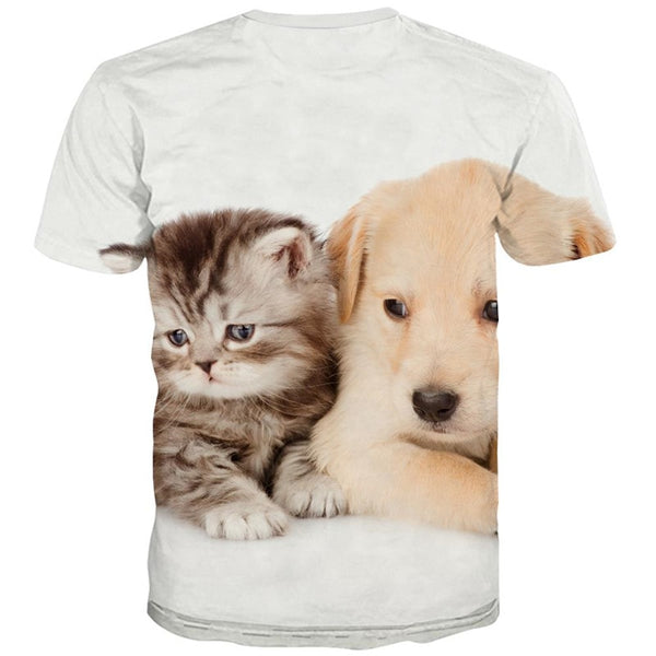
animal tshirt 3D tshirt docile pets cat and dog men Cool art costume
                