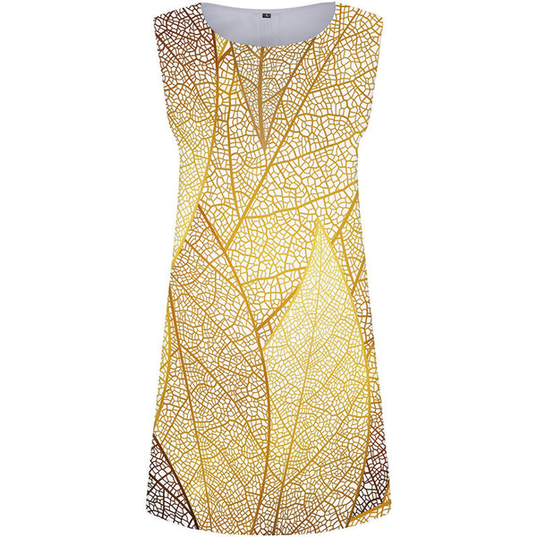 Leaf Dress Women Yellow Sexy Gothic Short Womens Clothing Summer