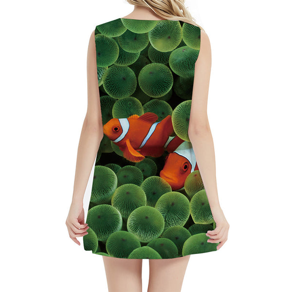 
Fish Dress Women Animal Korean Style Tracksuits Office Harajuku Short Green Sexy Womens Clothing Tassel
                