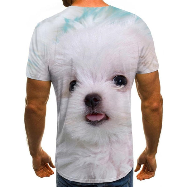 
Little White Dog t shirts Puppy Cute Pets tee shirt man art costume Cool big Smart dogs
                