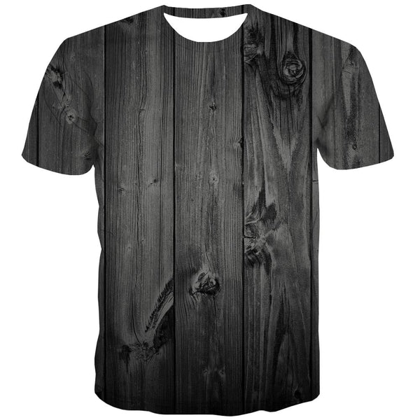 
black wood grain t shirt special texture Casual shirt 3D men Cool different art costume
                