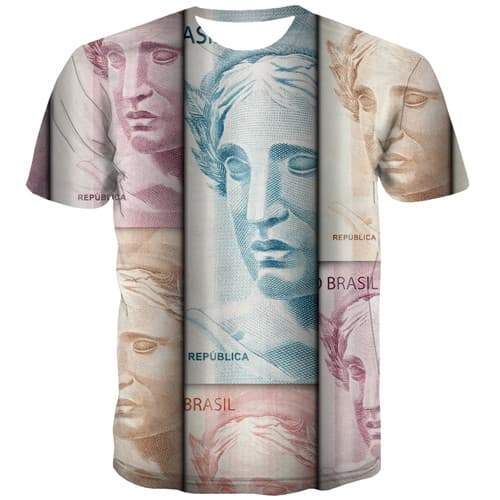 Money T shirts Men Character Tshirts Novelty Colorful Tshirt Anime Retro Tshirts Casual Harajuku T-shirts 3d Short Sleeve - KYKU