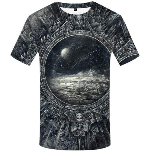 Galaxy Space T shirts Men Metal T shirts Funny Moon T-shirts Graphic War Tshirt Anime Gothic Tshirts Casual Short Sleeve - KYKU