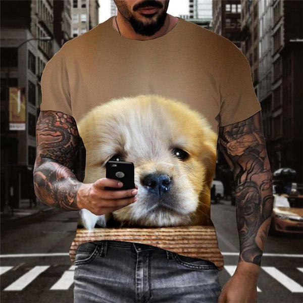 
shirt Golden Retriever dog top tee Puppy Cute Pets Cool art costume man big Smart dogs
                