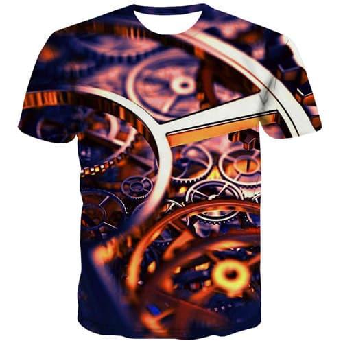 Metal T shirts Men Psychedelic Shirt Print Abstract Tshirts Cool Geometric T-shirts 3d Punk Tshirts Casual Short Sleeve summer - KYKU