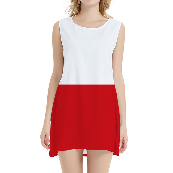 Polish Flag Dress Women Poland 3d Print White Vestido Sexy Harajuku Bodycon Dress Womens Clothing Club