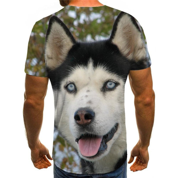 
Husky dog shirt Puppy Cute Pets clothing big Smart Husky dogs Casual art costume men
                