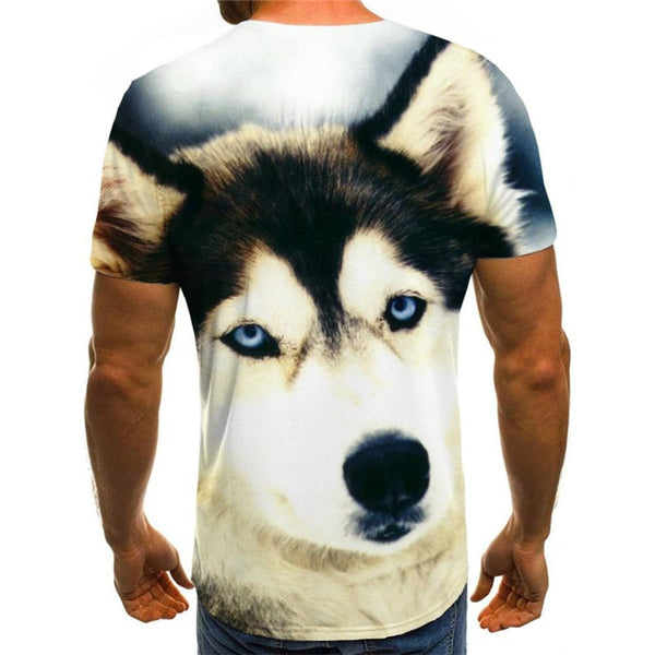 
Husky dog shirt Cool Puppy Cute Pets Casual art costume big Smart Husky dogs men
                