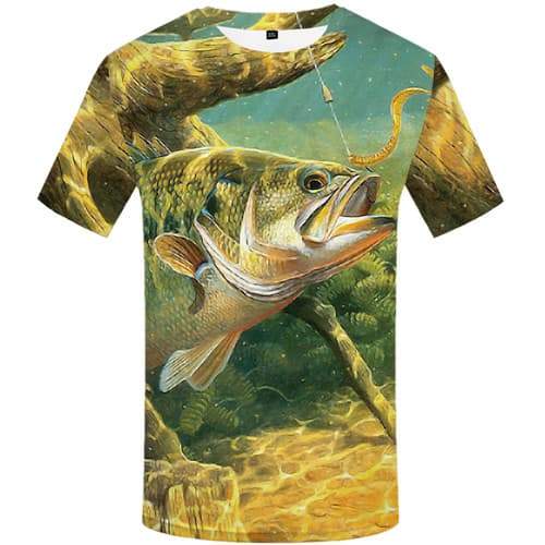 Fish T-shirt Men Fisherman T-shirts 3d Ocean Tshirts Casual Tropical Tshirts Novelty Animal Tshirt Anime Short Sleeve Full Print - KYKU