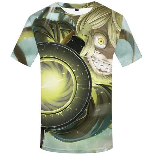 Gun T-shirt Men Cartoon Shirt Print War Tshirts Casual Psychedelic T-shirts Graphic Lightning Tshirt Anime Short Sleeve summer - KYKU