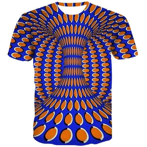 Psychedelic T-shirt Men Dizziness Tshirts Cool Colorful T shirts Funny Cartoon T-shirts Graphic Harajuku Tshirts Casual - KYKU