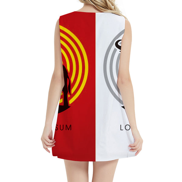 
Harajuku Dress Women Graffiti Sundress Colorful Ladies Dresses Gothic Halter Sleeveless Spain Vestido Sexy Womens Clothing
                