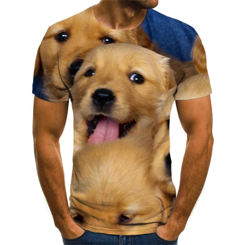 Golden Retriever dog t shirt Print clothes Puppy Cute Pets big Smart dogs art costume Cool man