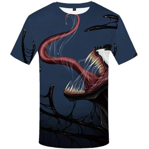Venom T-shirt Men Anime Tshirts Cool Fitness T-shirts 3d Black T shirts Funny Casual T-shirts Graphic Short Sleeve Hip hop Men - KYKU