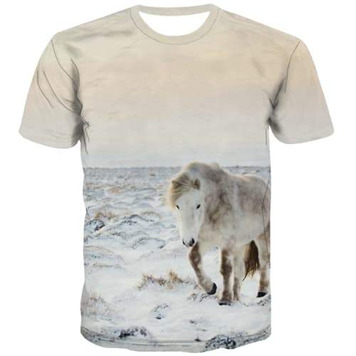 Animal T-shirt Men Horse T shirts Funny Lovely Tshirts Novelty Harajuku Shirt Print Funny Tshirt Anime Short Sleeve T shirts - KYKU