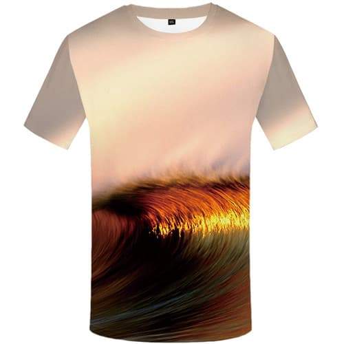 Wave T-shirt Men Flame Tshirt Anime Psychedelic Tshirts Casual Colorful T shirts Funny Harajuku T-shirts 3d Short Sleeve Hip hop - KYKU
