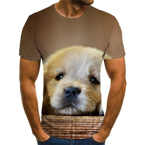 shirts dog Puppy Cute animal Hip hop tshirt 3D men's Cool big Smart dogs art costume