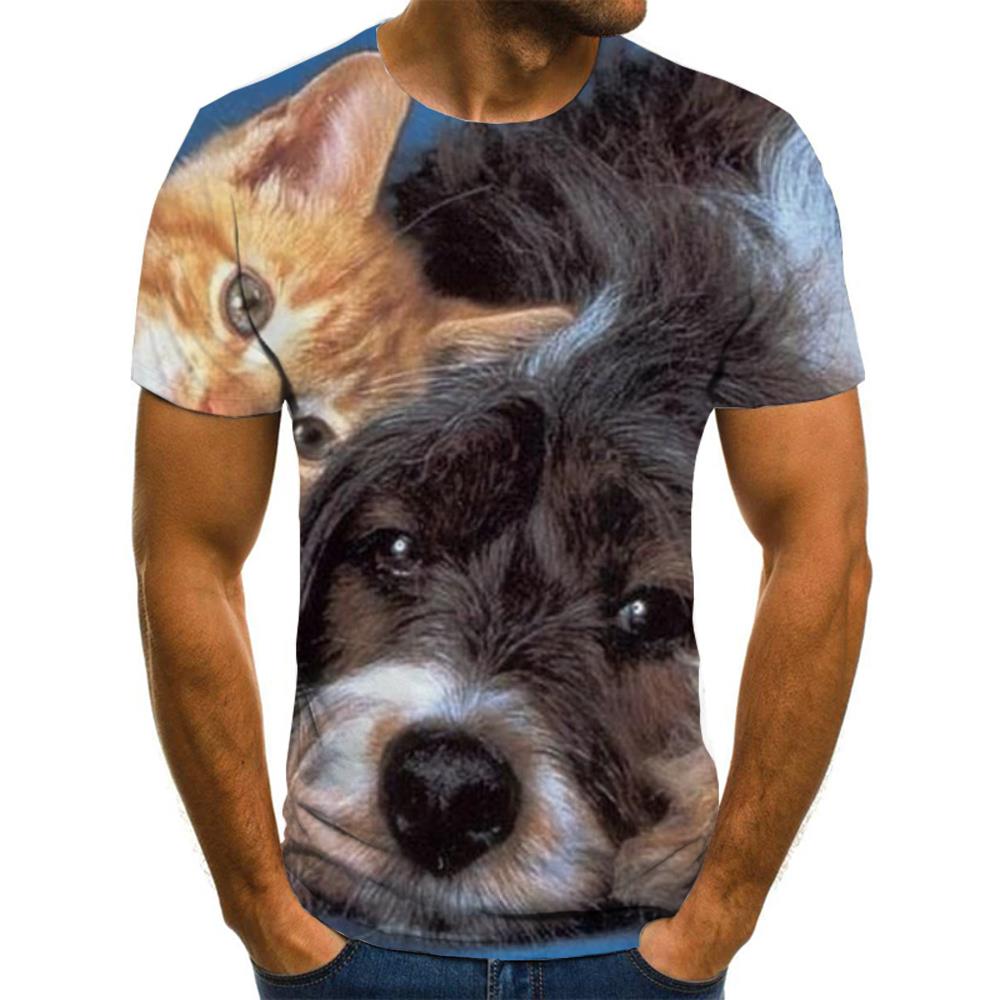 shirt animaldocile pets CoolCasual art costume men cat and dog