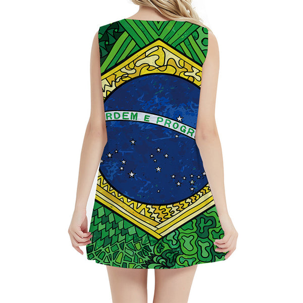 
Brazilian Flag Dresses Women Brazil Sundress Harajuku Vestido Sexy Cartoon Ladies Dresses Vintage 3d Print Womens Clothing
                