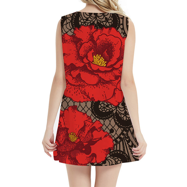 
Flower Dress Women Art Tank Vintage Beach Harajuku Office Abstract Vestido Sexy Womens Clothing Vintage
                