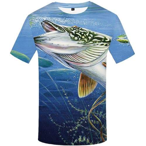 Fish T shirts Men Ocean Tshirts Casual Tracksuits Tshirts Novelty Animal Tshirt Printed Fishinger T-shirts Graphic Short Sleeve - KYKU