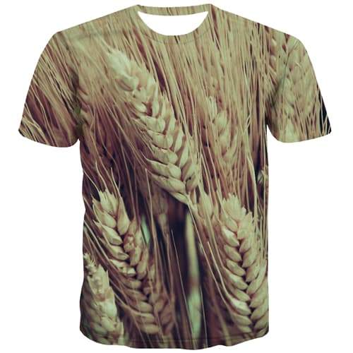 Food T-shirt Men Brown Tshirts Cool Leisure T-shirts 3d Street Tshirt Printed Retro Tshirt Anime Short Sleeve Full Print - KYKU