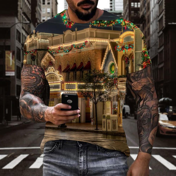 
street lighting tshirts festival 3D tshirt art costume men Cool Christmas
                