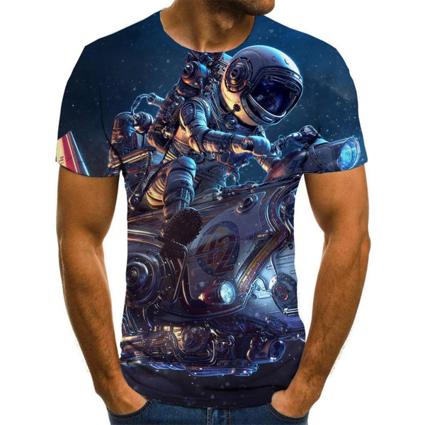 shirt Airship air ship Hip hop tshirt 3D art costume Casual men flying ship
