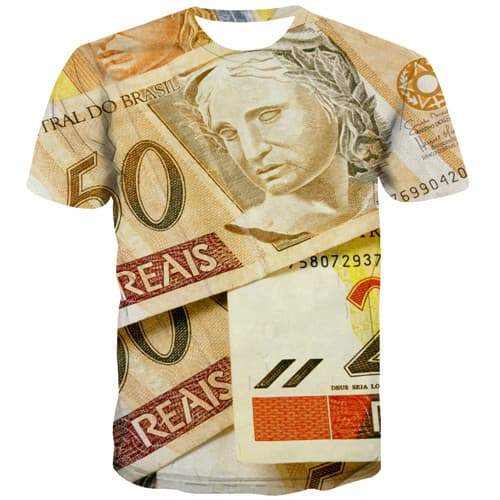 Money T shirts Men Character Tshirts Casual Cartoon T-shirts 3d Funny Tshirts Novelty Harajuku T-shirts Graphic Short Sleeve - KYKU