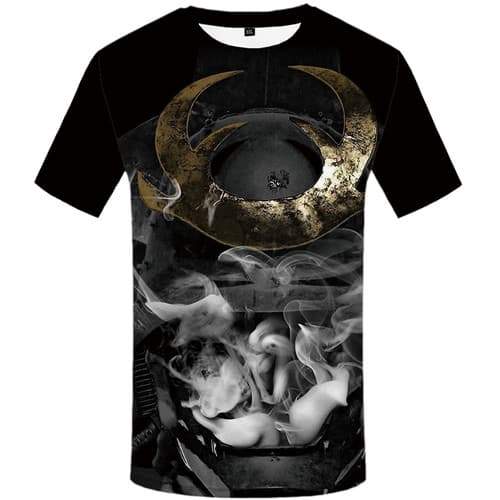 Smoking Monkey T shirts Men Metal Tshirt Printed Black Tshirts Casual Mechanical Tshirts Novelty Gothic T-shirts Graphic - KYKU