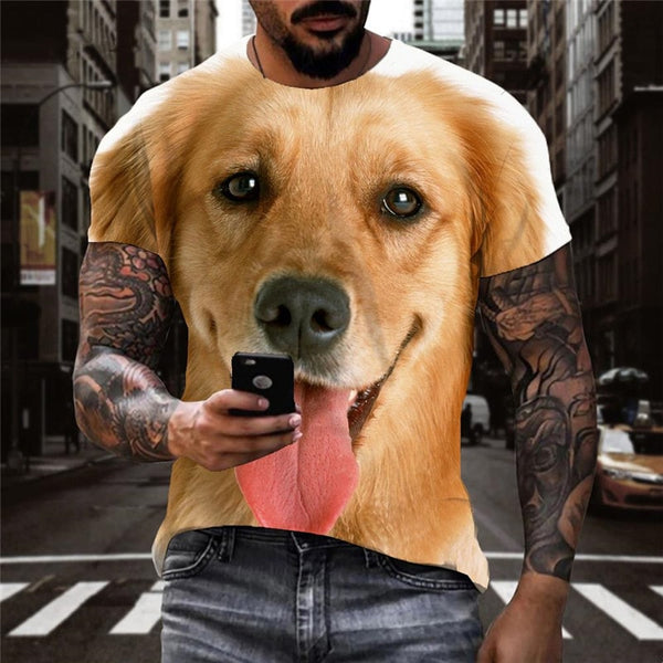 
shirts Golden Retriever dog t shirt 3D Puppy Cute Pets men Casual big Smart dogs art costume
                