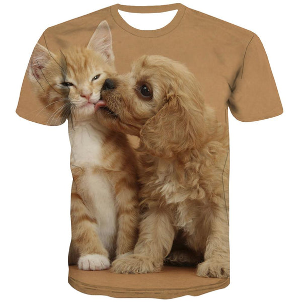
shirt animaldocile pets Casual shirt 3Dmen Cool cat and dog art costume
                