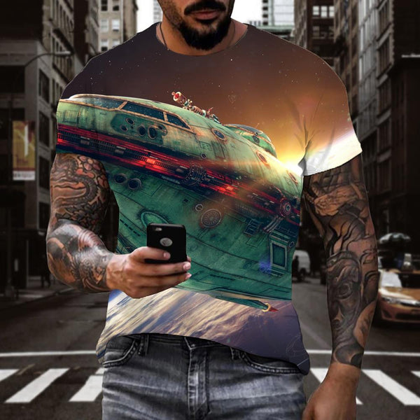 
Airship shirt Funny 3D t shirt air ship Cool art costume flying ship men
                