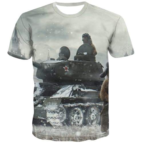 Russia T shirts Men Bear Tshirt Printed Tank Tshirts Casual War T-shirts Graphic Funny T shirts Funny Short Sleeve Hip hop - KYKU