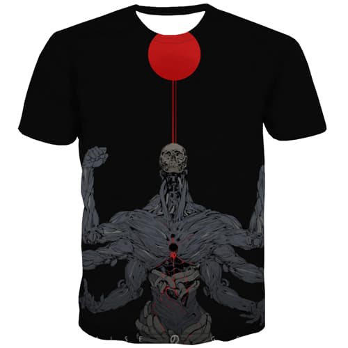 Skull T-shirt Men Funny Tshirts Casual Black T-shirts 3d Hip Hop T-shirts Graphic Leisure Tshirts Cool Short Sleeve summer - KYKU