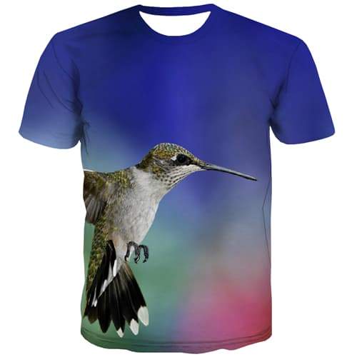 Animal T-shirt Men Bird T shirts Funny Street T-shirts 3d Harajuku Tshirts Casual Blue Shirt Print Short Sleeve Full Print - KYKU