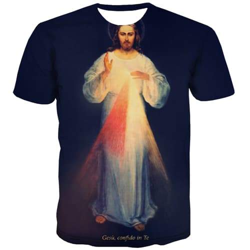 Jesus T-shirt Men Christian T shirts Funny Art Tshirts Cool Funny T-shirts 3d Harajuku T-shirts Graphic Short Sleeve Punk Rock - KYKU