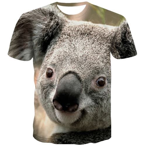 Koala T shirts Men Lovely T-shirts Graphic Funny Tshirt Printed Harajuku Shirt Print Street T shirts Funny Short Sleeve Hip hop - KYKU