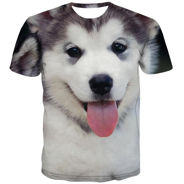 
Husky dog shirts Hip hop tshirt 3D Puppy Cute Pets art costume Casual big Smart Husky dogs men
                