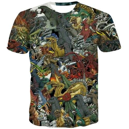 Dragon T shirts Men Animal Tshirts Cool Colorful Tshirt Printed Anime Tshirt Anime Funny T-shirts Graphic Short Sleeve - KYKU