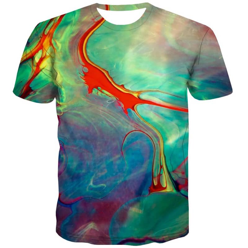 t shirt abstract  personality 3D tshirt  men art costume fun geometric colorful art Casual