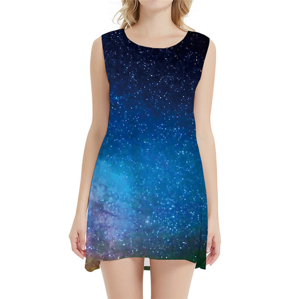 Galaxy Dresses Women Nebula Sundress Harajuku Bodycon Dress Cartoon Vestido Sexy Space 3d Print Womens Clothing Summer