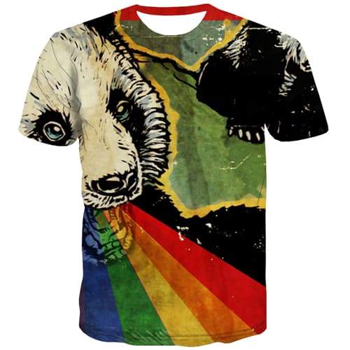 Russia T-shirt Men Bear Tshirts Novelty Cartoon Shirt Print Colorful Tshirt Printed Graffiti T-shirts Graphic Short Sleeve - KYKU