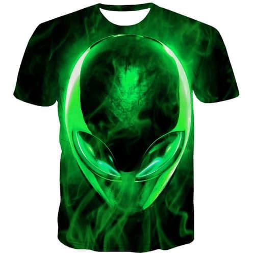 Psychedelic T shirts Men Abstract T shirts Funny Green Tshirts Cool Harajuku Tshirts Casual Short Sleeve summer Unisex Tee Style - KYKU